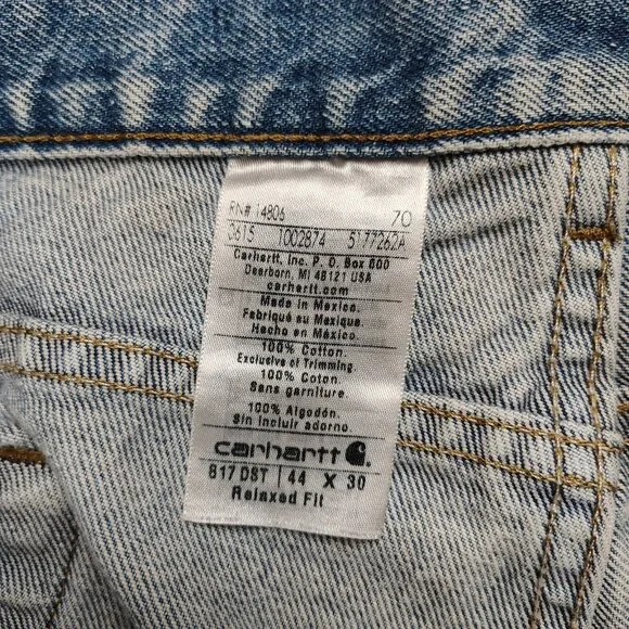 Carhartt Relaxed Fit Medium Wash Denim Jeans Men 44 x 30